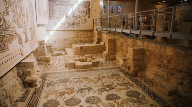 Ancient mosaics at Mount Nebo