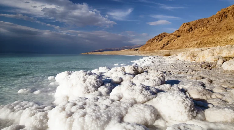 Salt formations on the shores of the Dead Sea